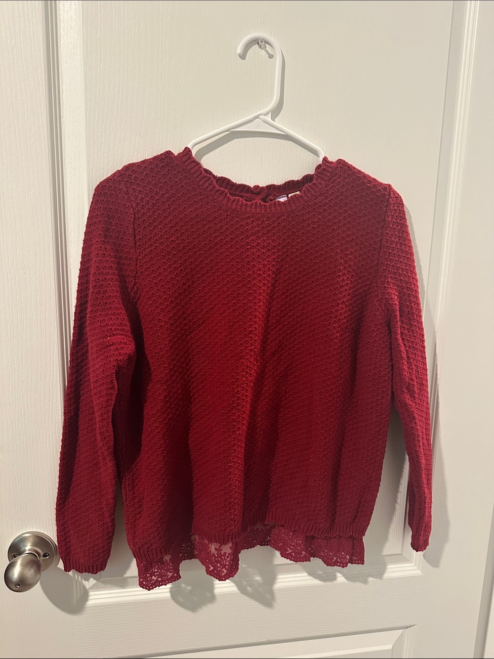 Sweater with Lace and Button detail
